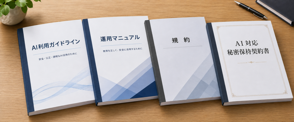 AI対策ガイドライン等書類一式のイメージイラスト